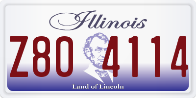 IL license plate Z804114