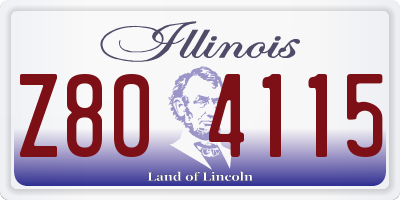 IL license plate Z804115