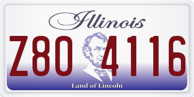 IL license plate Z804116