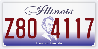 IL license plate Z804117