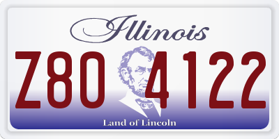 IL license plate Z804122