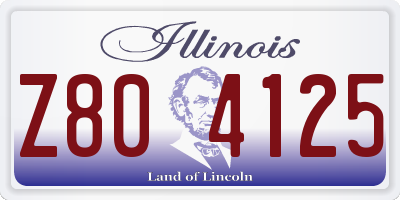IL license plate Z804125