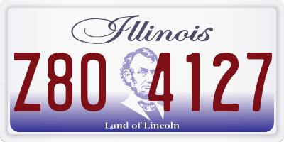 IL license plate Z804127