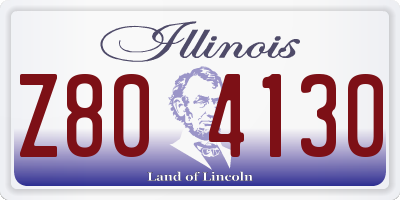 IL license plate Z804130
