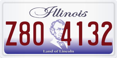 IL license plate Z804132