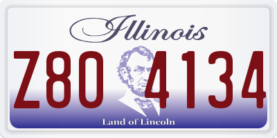IL license plate Z804134