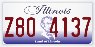 IL license plate Z804137