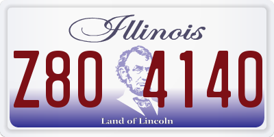 IL license plate Z804140