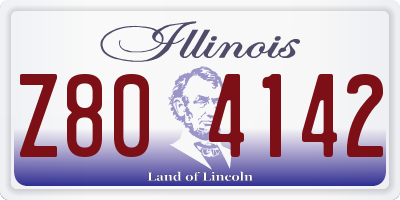 IL license plate Z804142