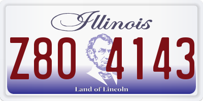 IL license plate Z804143