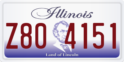 IL license plate Z804151