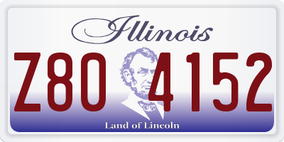 IL license plate Z804152
