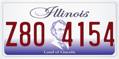IL license plate Z804154