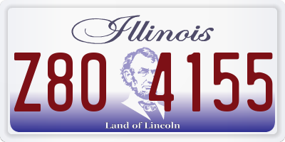 IL license plate Z804155