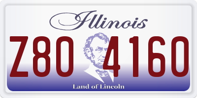IL license plate Z804160