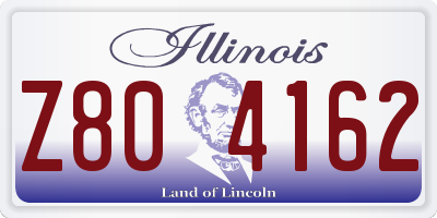IL license plate Z804162
