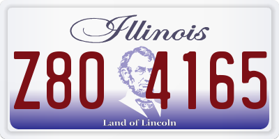 IL license plate Z804165