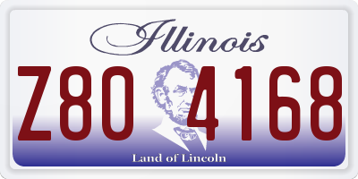 IL license plate Z804168