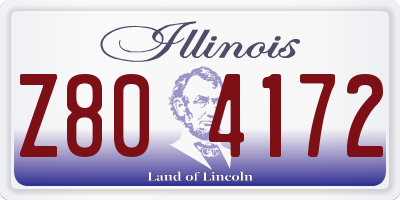 IL license plate Z804172