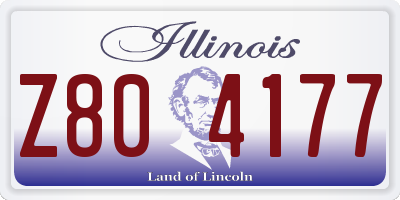 IL license plate Z804177