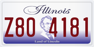 IL license plate Z804181