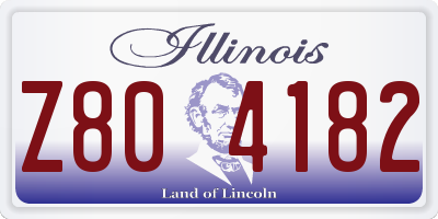 IL license plate Z804182