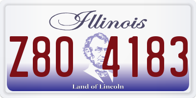 IL license plate Z804183