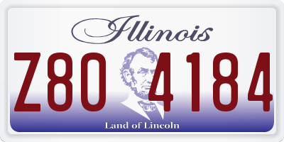 IL license plate Z804184