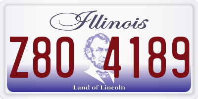 IL license plate Z804189
