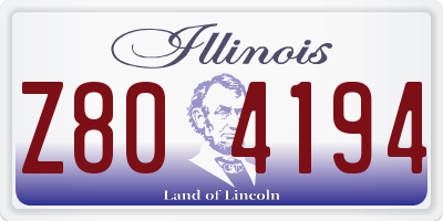 IL license plate Z804194