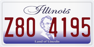 IL license plate Z804195