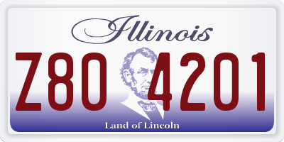 IL license plate Z804201