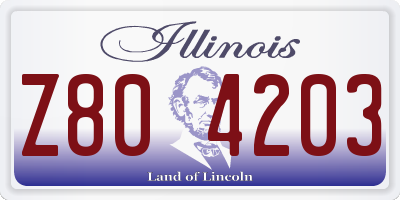 IL license plate Z804203