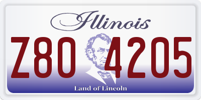 IL license plate Z804205