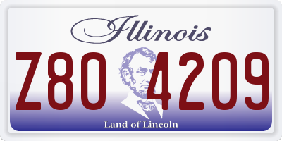 IL license plate Z804209