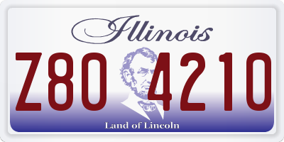 IL license plate Z804210
