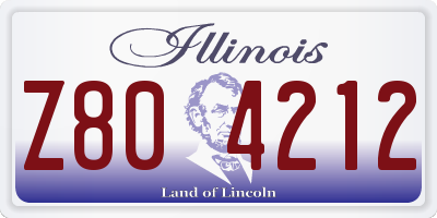 IL license plate Z804212