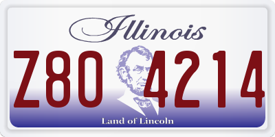 IL license plate Z804214