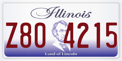 IL license plate Z804215