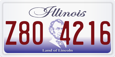 IL license plate Z804216