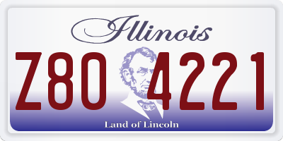 IL license plate Z804221
