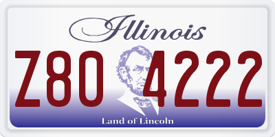 IL license plate Z804222