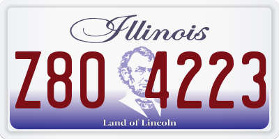 IL license plate Z804223