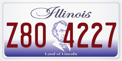 IL license plate Z804227