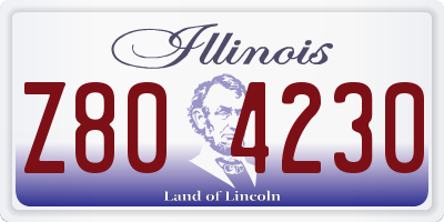 IL license plate Z804230