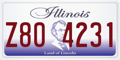 IL license plate Z804231
