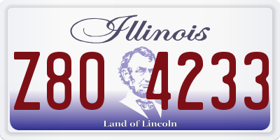 IL license plate Z804233