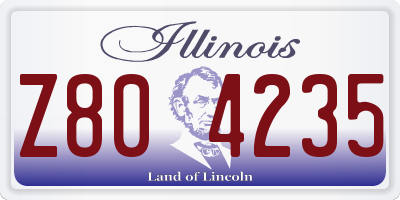 IL license plate Z804235