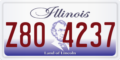 IL license plate Z804237