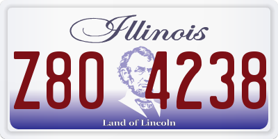 IL license plate Z804238